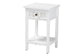 Baxton Studio Yelena Classic and Traditional White Finished Wood 1-Drawer End Table FredCo