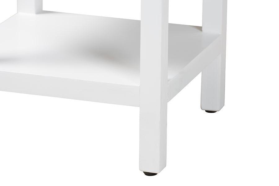 Baxton Studio Yelena Classic and Traditional White Finished Wood 1-Drawer End Table FredCo