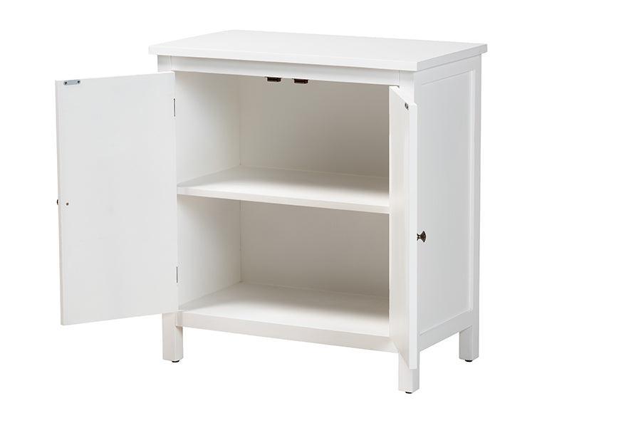 Baxton Studio Yelena Classic and Traditional White Finished Wood 2-Door Storage Cabinet FredCo