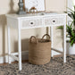 Baxton Studio Yelena Classic and Traditional White Finished Wood 2-Drawer Console Table FredCo