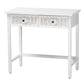 Baxton Studio Yelena Classic and Traditional White Finished Wood 2-Drawer Console Table FredCo