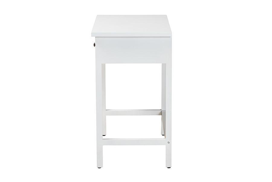 Baxton Studio Yelena Classic and Traditional White Finished Wood 2-Drawer Console Table FredCo