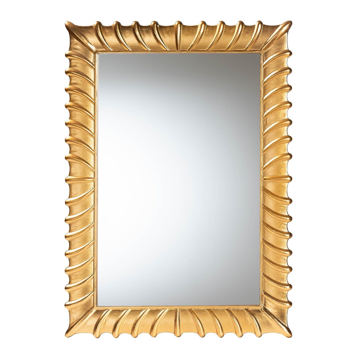 Baxton Studio Ygritte Antique Goldleaf Accent Wall Mirror FredCo