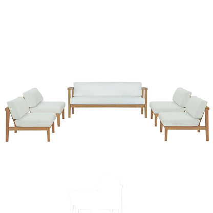 Bayport 5 Piece Outdoor Patio Teak Set, EEI-5484 FredCo