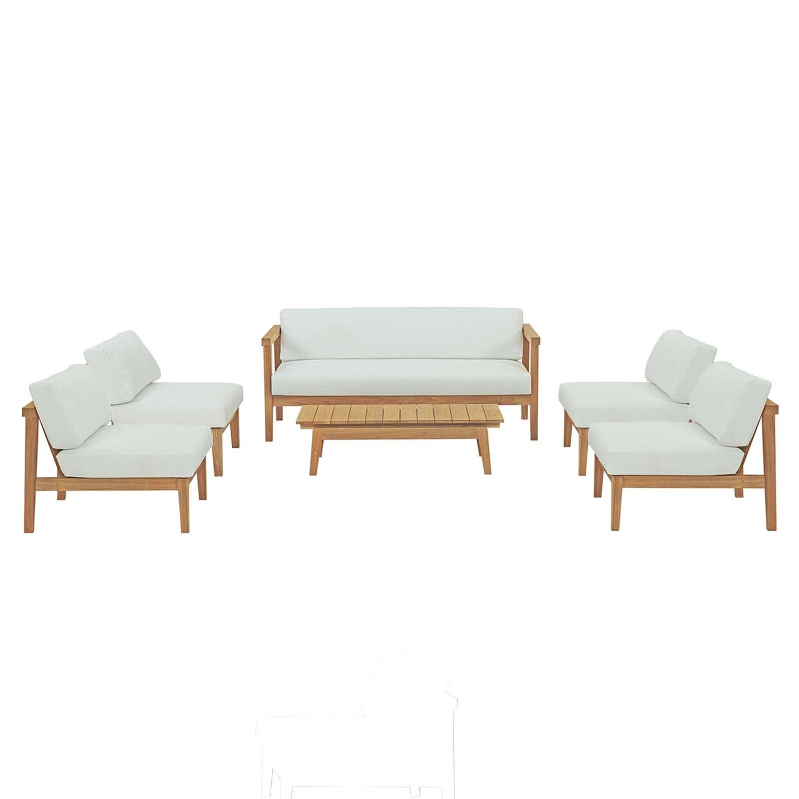 Bayport 6 Piece Outdoor Patio Teak Set, EEI-5483 FredCo