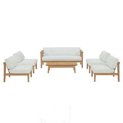 Bayport 6 Piece Outdoor Patio Teak Set, EEI-5483 FredCo