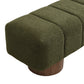 Upholstered Dining Bench for Dining Room, No-Assembly End of Bed Entryway Bench Ottoman for Bedroom Living Room, Green Boucle Fabric Stool Top Wood Leg 300 LBS Weight Capacity FredCo