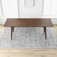 Levi Modern Style Solid Wood Rectangular Dining Kitchen Table Brown Finish FredCo