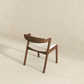 Modern wood dining chair with white cushion, minimalist style, FredCo International furniture