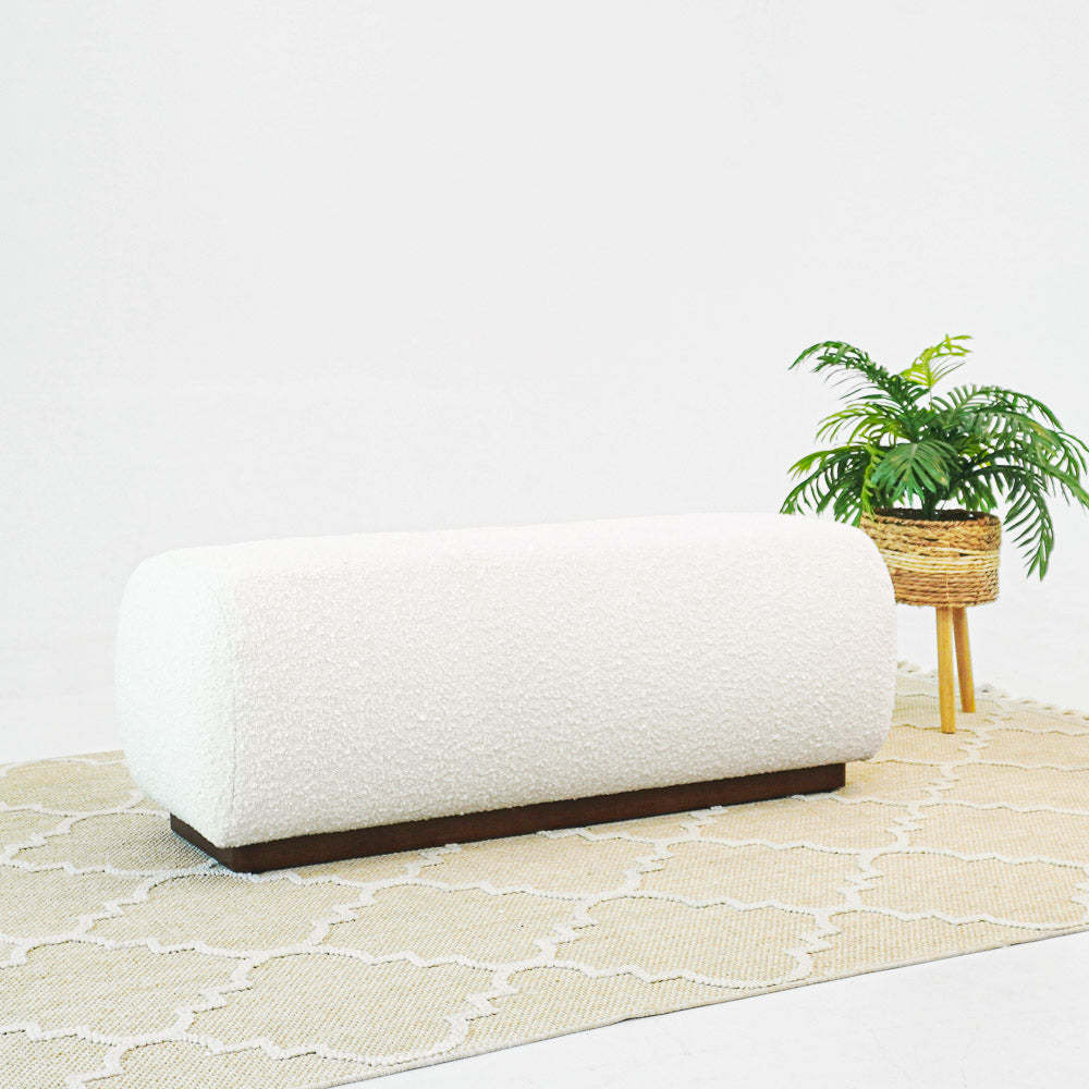 Kelvin Ivory Boucle Bench FredCo