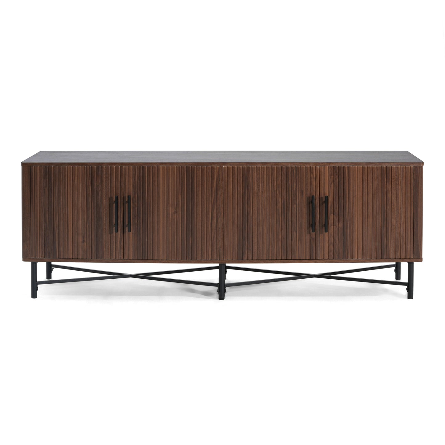 Functional 4-Door TV Cabinet – 2 Storage Spaces, Adjustable Shelves, Ideal for Living Room Organization, Chestnut