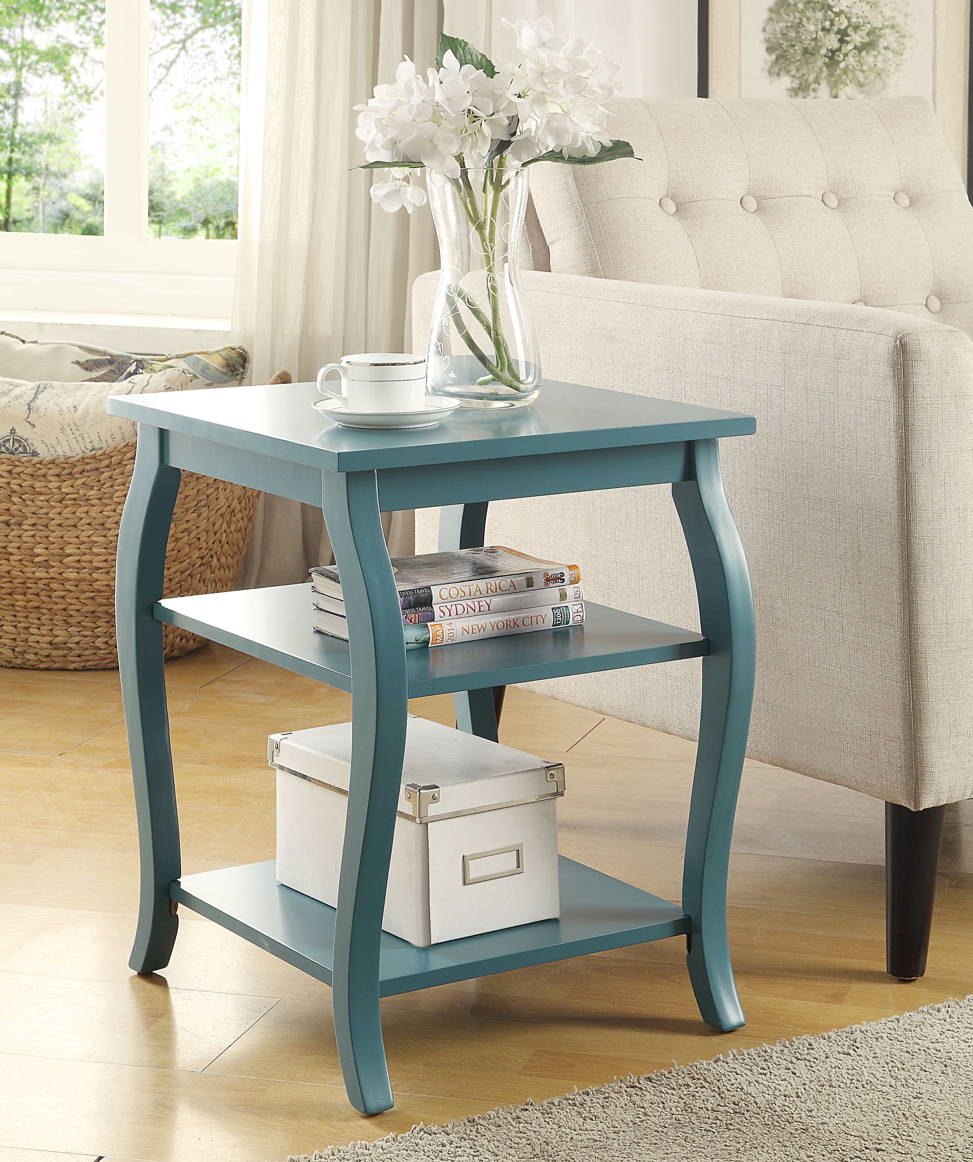 Becci Teal Finish Accent Table FredCo