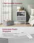 Bed Side Table with Fabric Drawers Cloud White and Dove FredCo