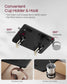 Bedside Shelf with Phone Slot, Cup Holder and Hook Ink Black FredCo