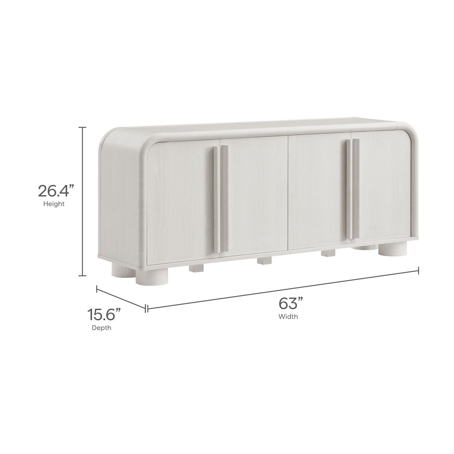 Bellamy Curved 4-Door Sideboard Cabinet by Modway EEI-7315 FredCo