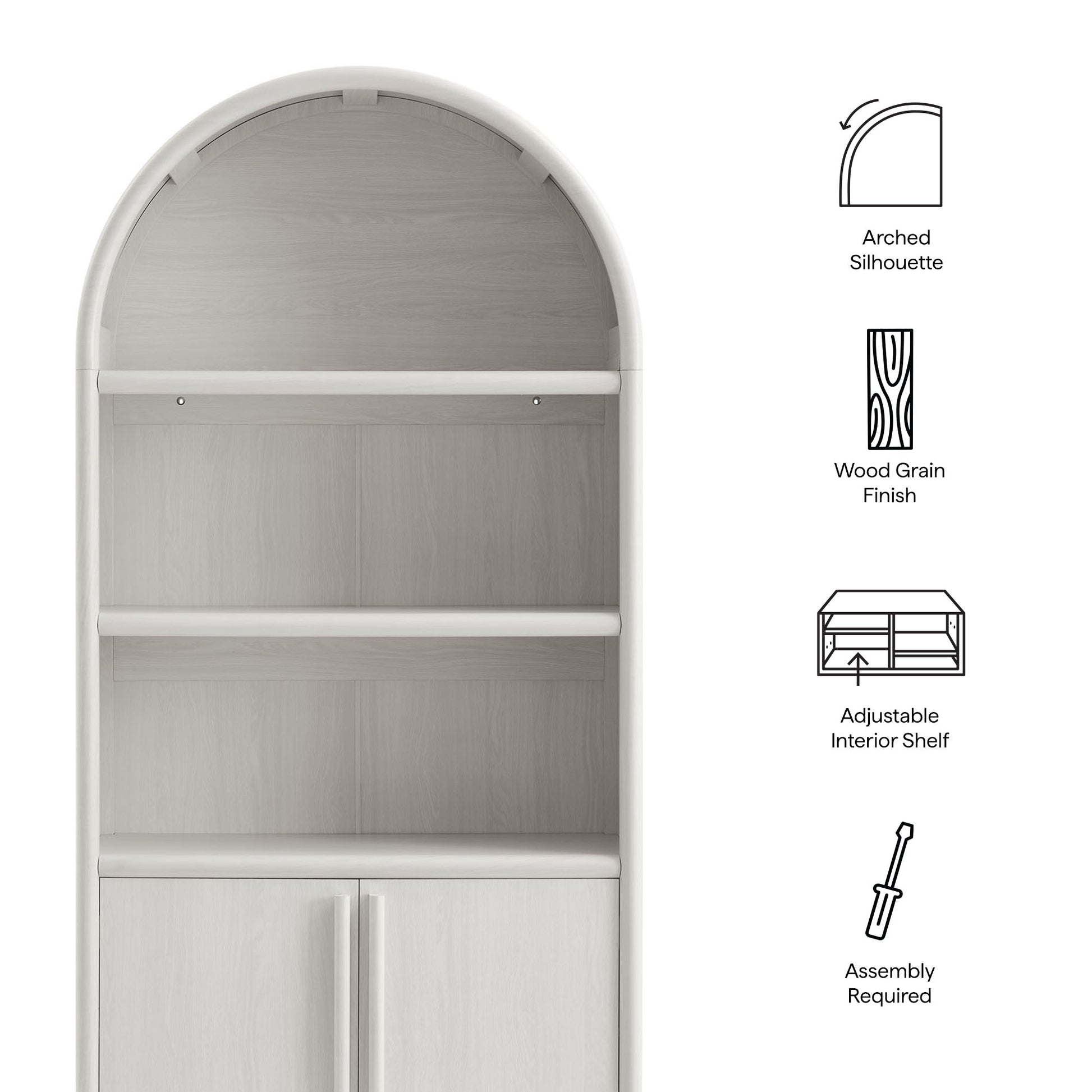 Bellamy Tall Arched Display Cabinet Bookcase by Modway EEI-7314 FredCo