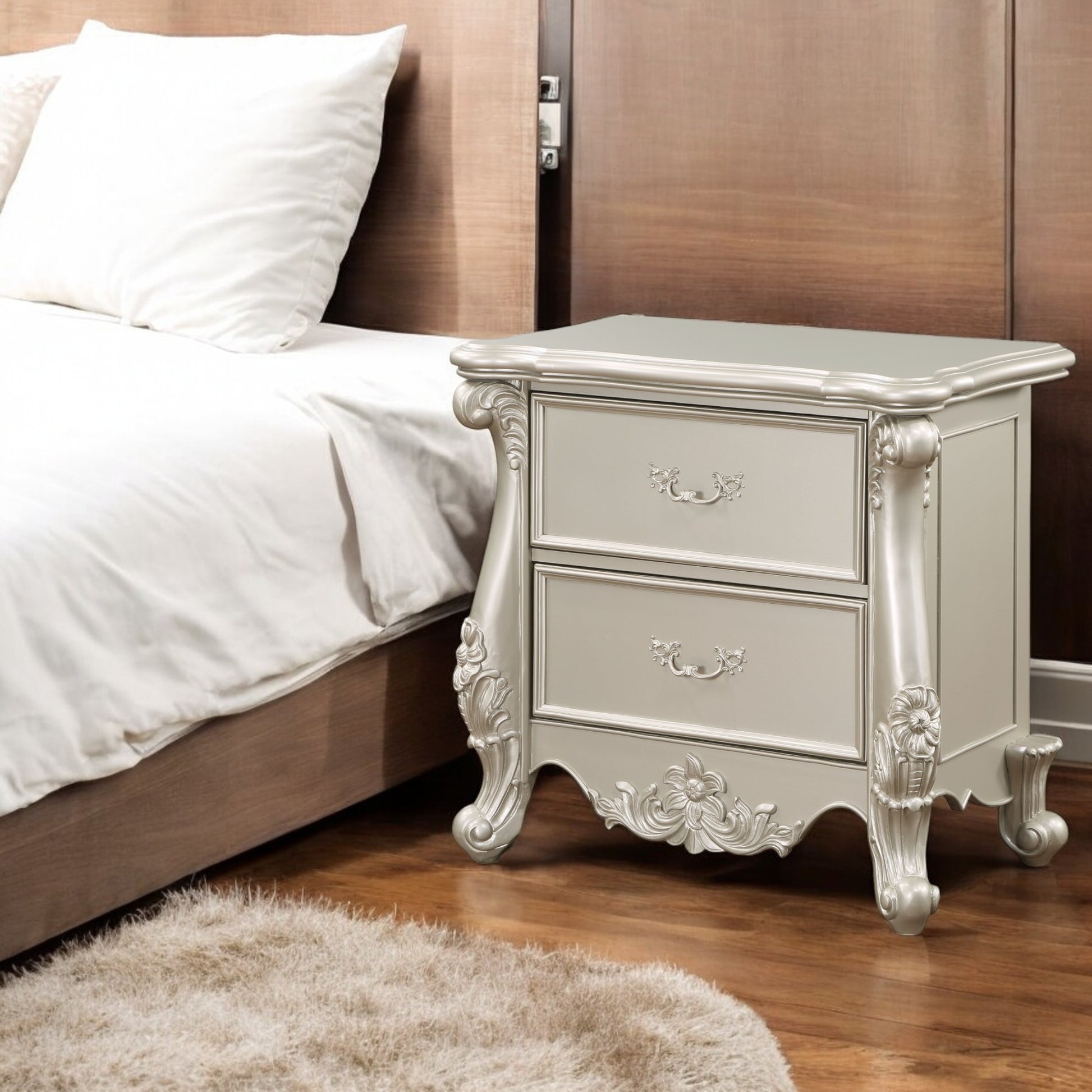 Bently Champagne Finish Nightstand FredCo