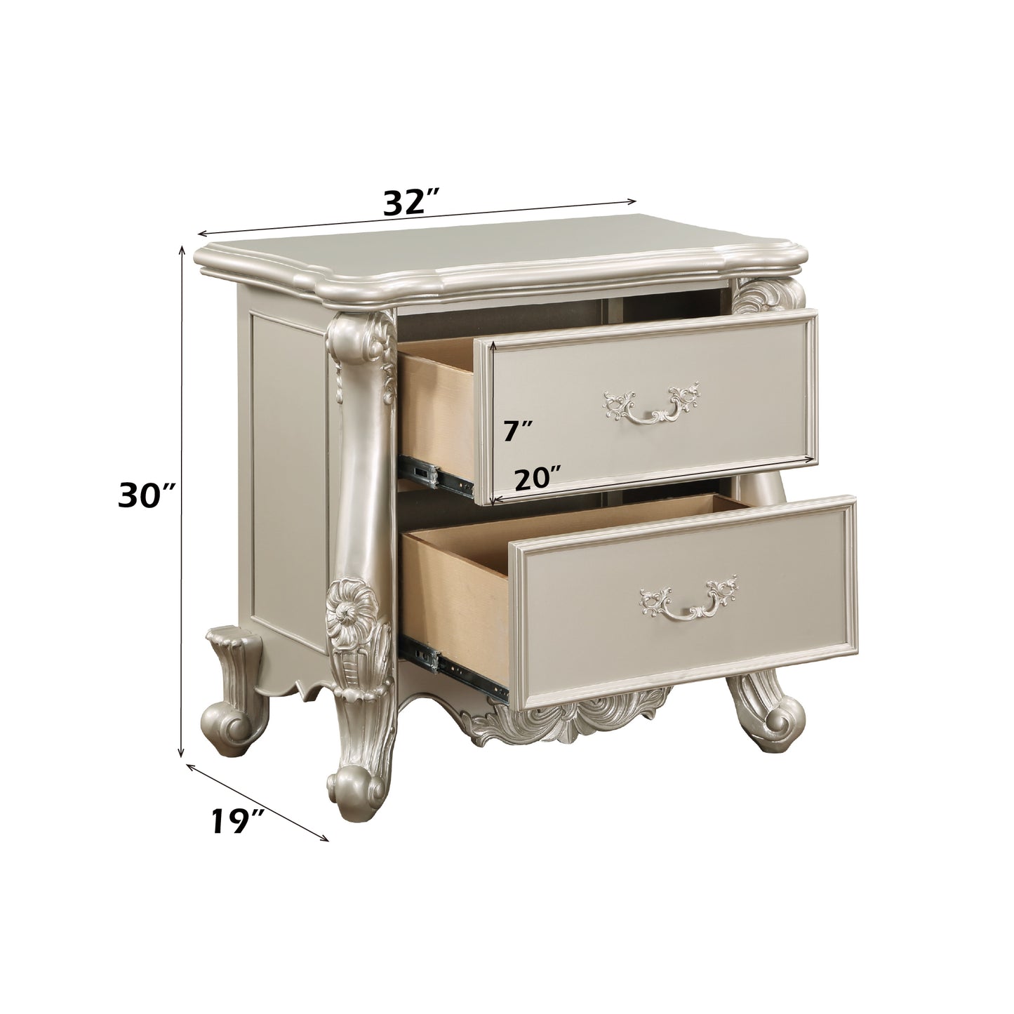 Bently Champagne Finish Nightstand FredCo