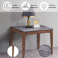 Bevis Engineered Stone Top & Walnut Finish End Table FredCo