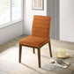 Ines Mid-Century Modern Burnt Orange Velvet Dining Chair Set with Walnut Solid Wood Base 35.8'H x 18.9'W x 24'D FredCo