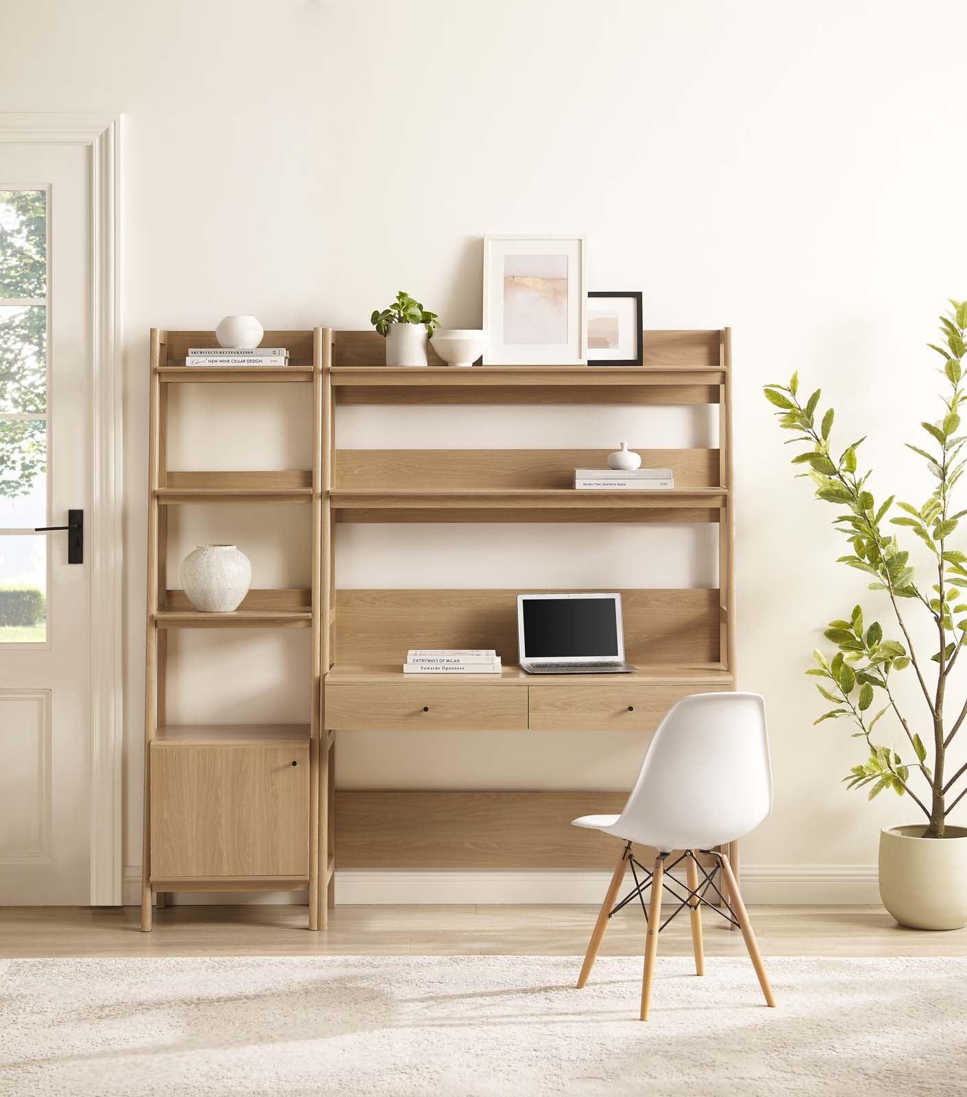 Bixby 2-Piece Wood Office Desk and Bookshelf, EEI-6111 FredCo