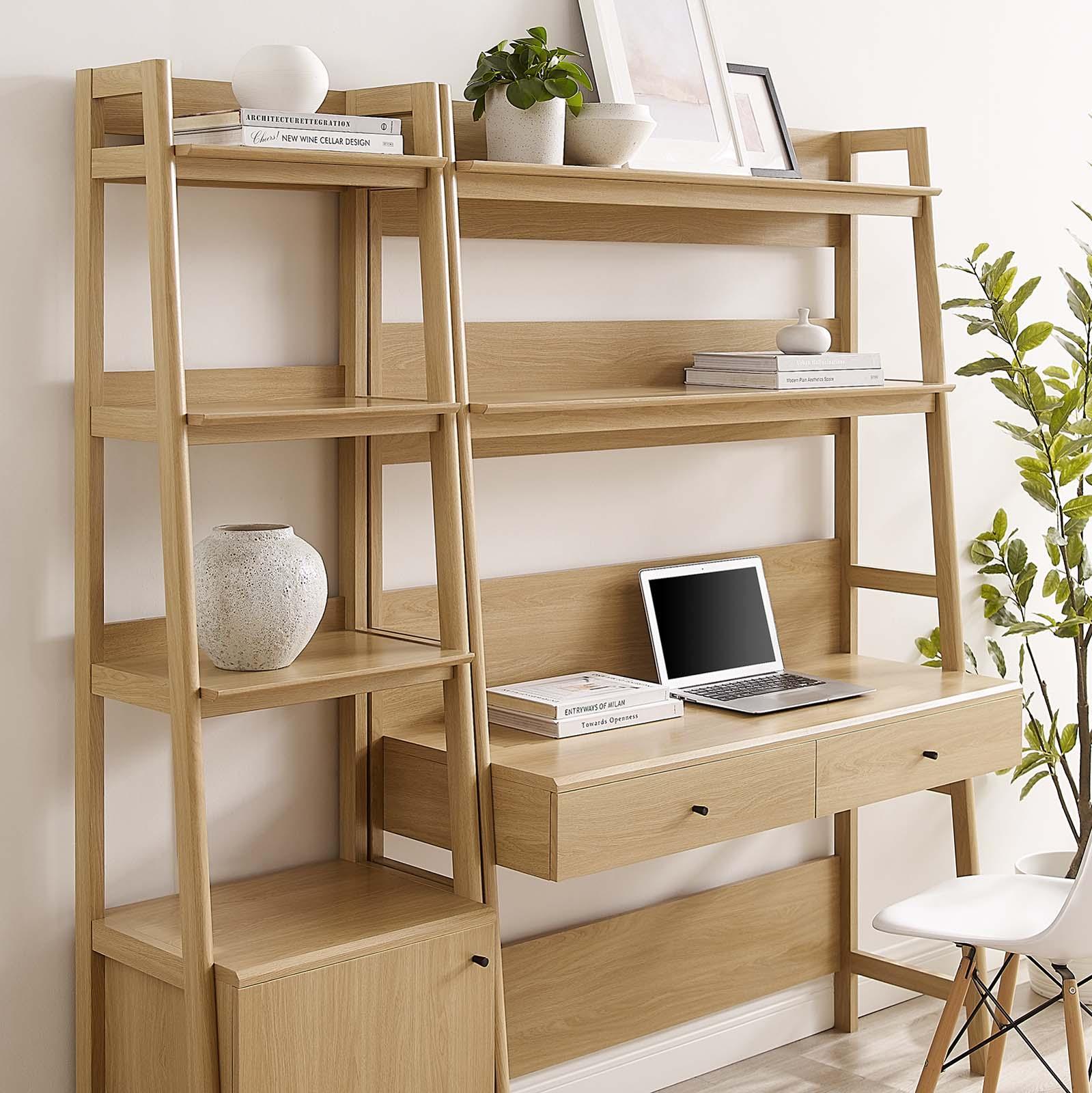 Bixby 2-Piece Wood Office Desk and Bookshelf, EEI-6111 FredCo