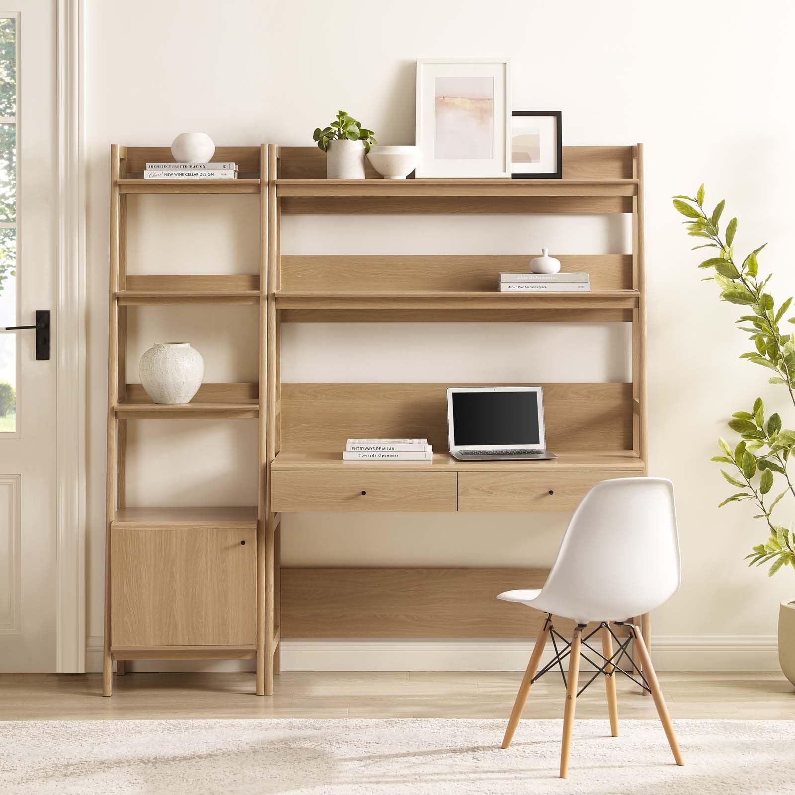 Bixby 2-Piece Wood Office Desk and Bookshelf, EEI-6111 FredCo