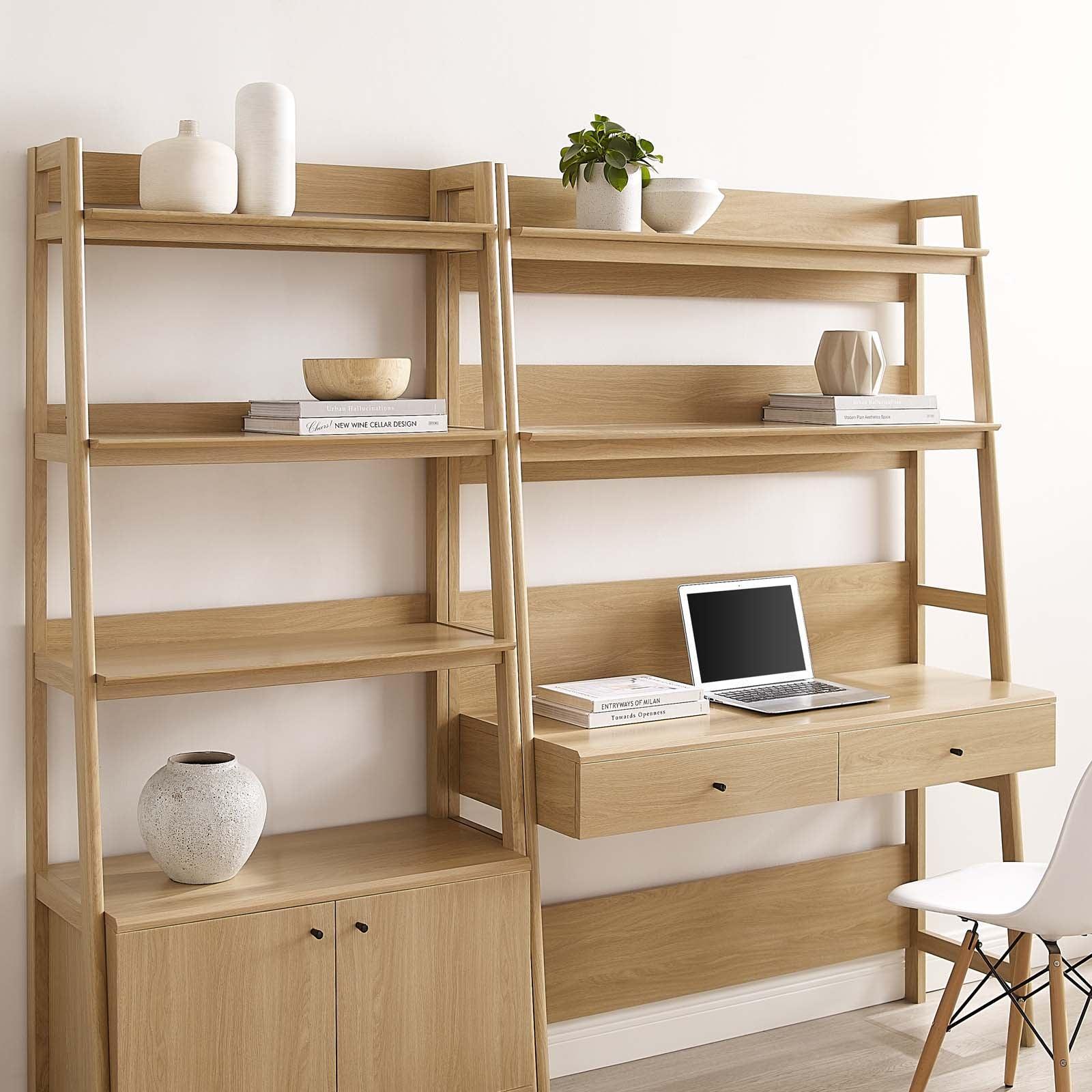 Bixby 2-Piece Wood Office Desk and Bookshelf, EEI-6112 FredCo