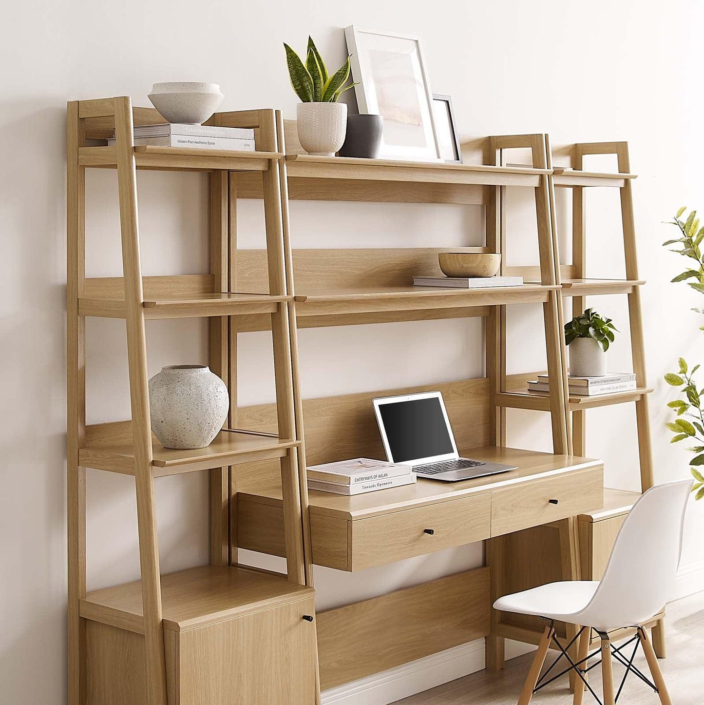 Bixby 3-Piece Wood Office Desk and Bookshelf, EEI-6114 FredCo