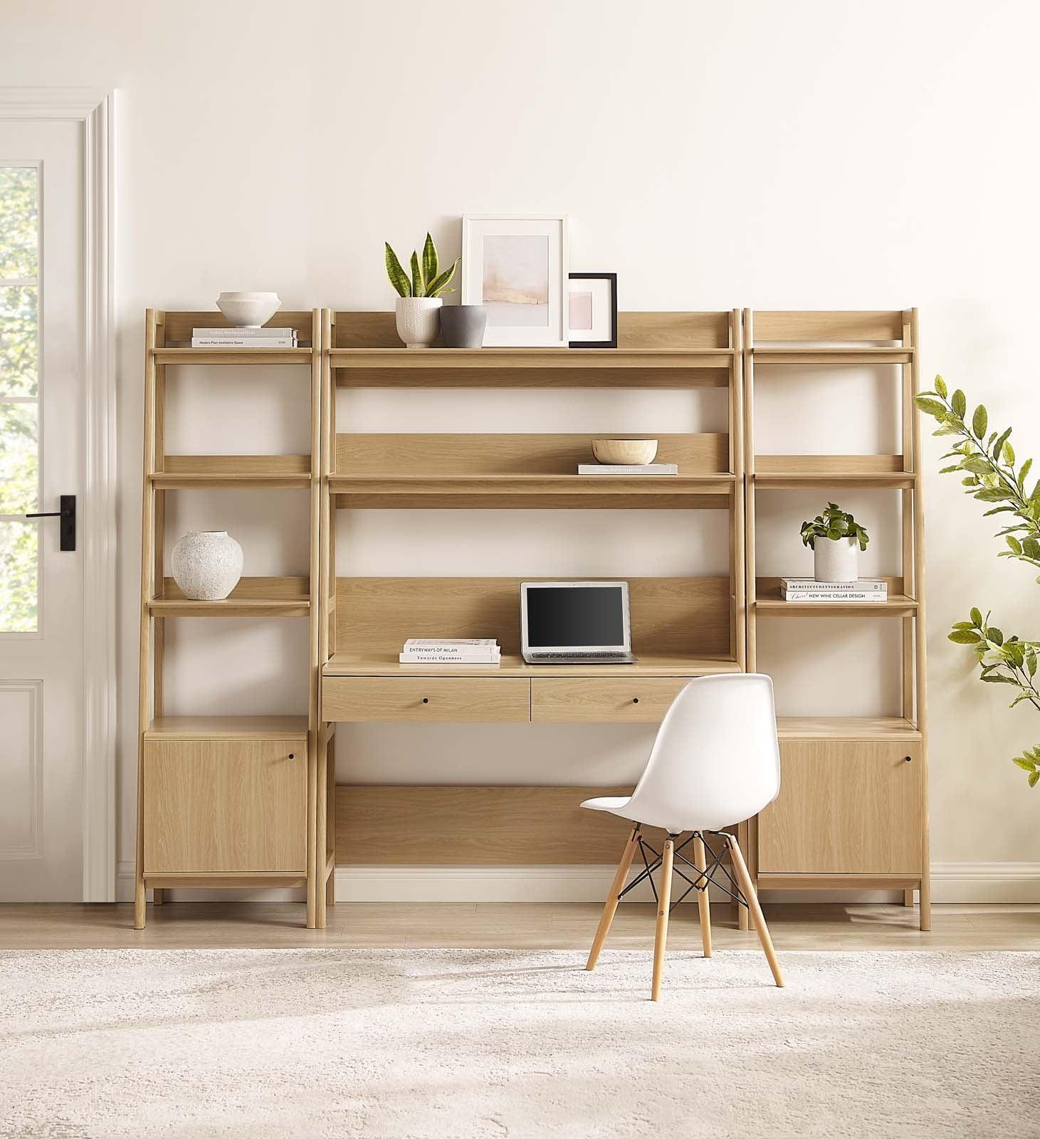 Bixby 3-Piece Wood Office Desk and Bookshelf, EEI-6114 FredCo