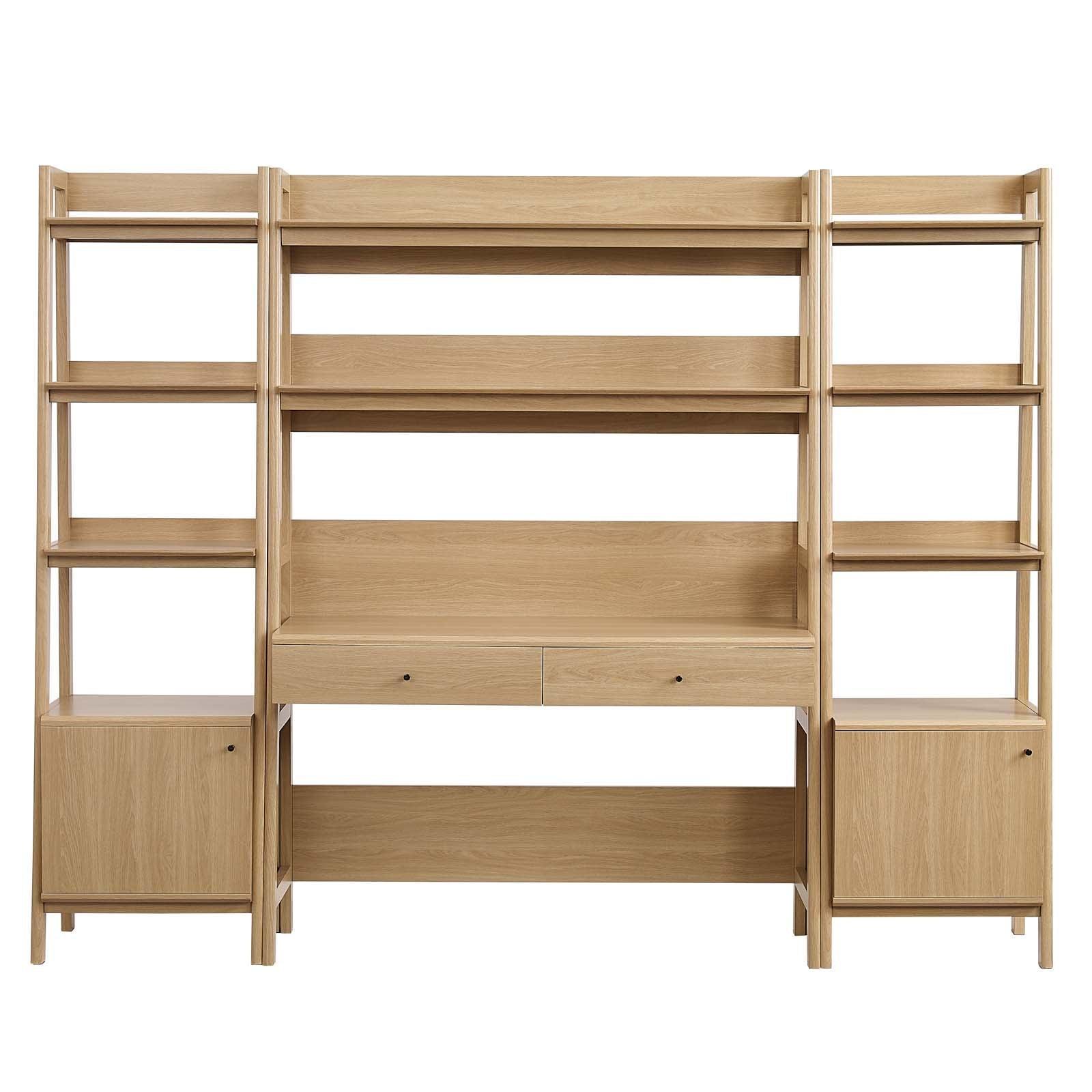 Bixby 3-Piece Wood Office Desk and Bookshelf, EEI-6114 FredCo