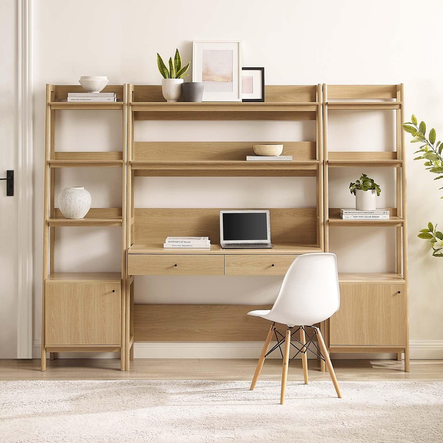 Bixby 3-Piece Wood Office Desk and Bookshelf, EEI-6114 FredCo