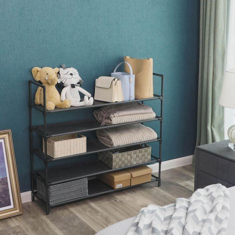 Black Fabric Shoe Rack FredCo