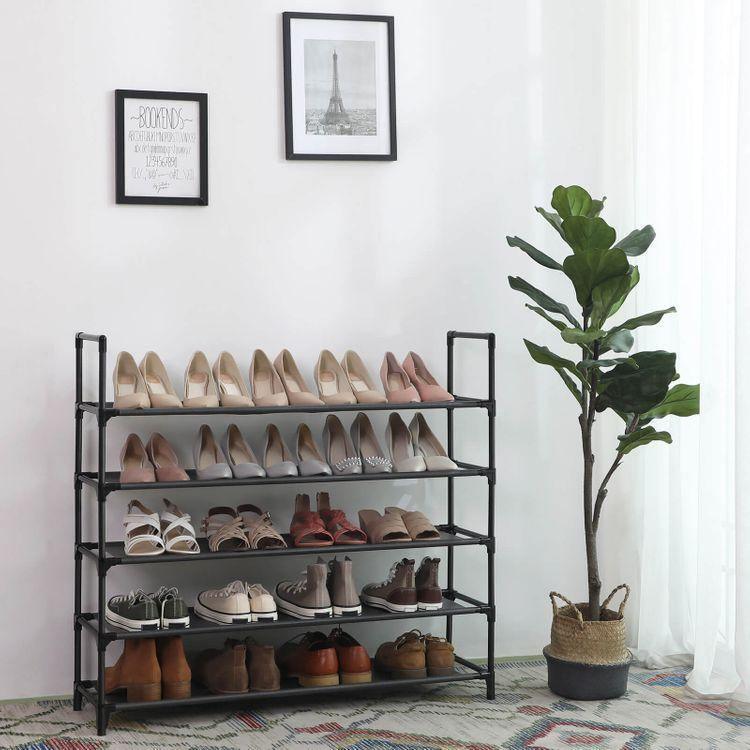 Black Fabric Shoe Rack FredCo