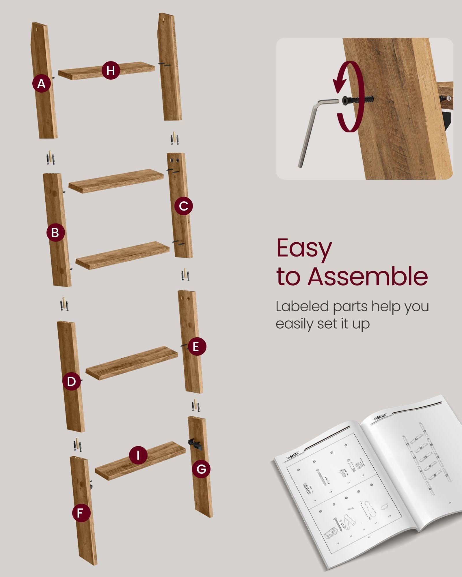 Blanket Ladder Decorative Farmhouse for The Living Room FredCo