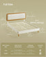 BOHOVEN Collection - Full Size Bed Frame with Rattan-Like Adjustable Headboard Cloud White and Oak Beige FredCo