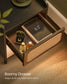 BOHOVEN Collection - Nightstand with Charging Station Rattan-Like Ebony Black FredCo