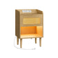 BOHOVEN Collection - Nightstand with Charging Station Rattan-Like Oak Beige FredCo