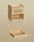 BOHOVEN Collection - Nightstands Set of 2 Rattan-Like Oak Beige FredCo