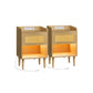 BOHOVEN Collection - Nightstands Set of 2 Rattan-Like Oak Beige FredCo