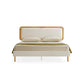 BOHOVEN Collection - Queen Bed Frame with Rattan-Like Adjustable Headboard Cloud White and Oak Beige FredCo