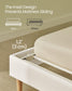 BOHOVEN Collection - Queen Bed Frame with Rattan-Like Adjustable Headboard Cloud White and Oak Beige FredCo