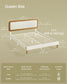 BOHOVEN Collection - Queen Bed Frame with Rattan-Like Adjustable Headboard Cloud White and Oak Beige FredCo