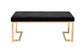 Boice Black Fabric & Champagne Finish Bench FredCo