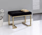 Boice Black Fabric & Champagne Finish Ottoman FredCo