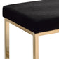 Boice Black Fabric & Champagne Finish Ottoman FredCo