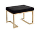 Boice Black Fabric & Champagne Finish Ottoman FredCo