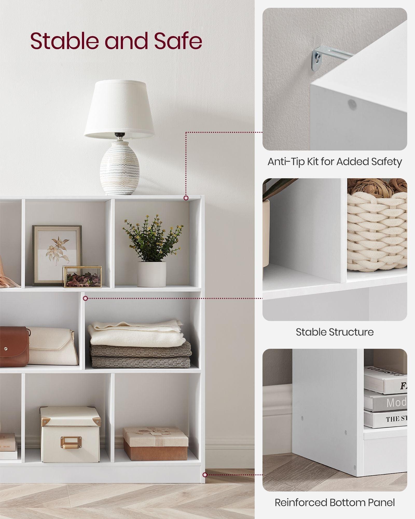 Bookshelf with 11 Storage Compartments FredCo