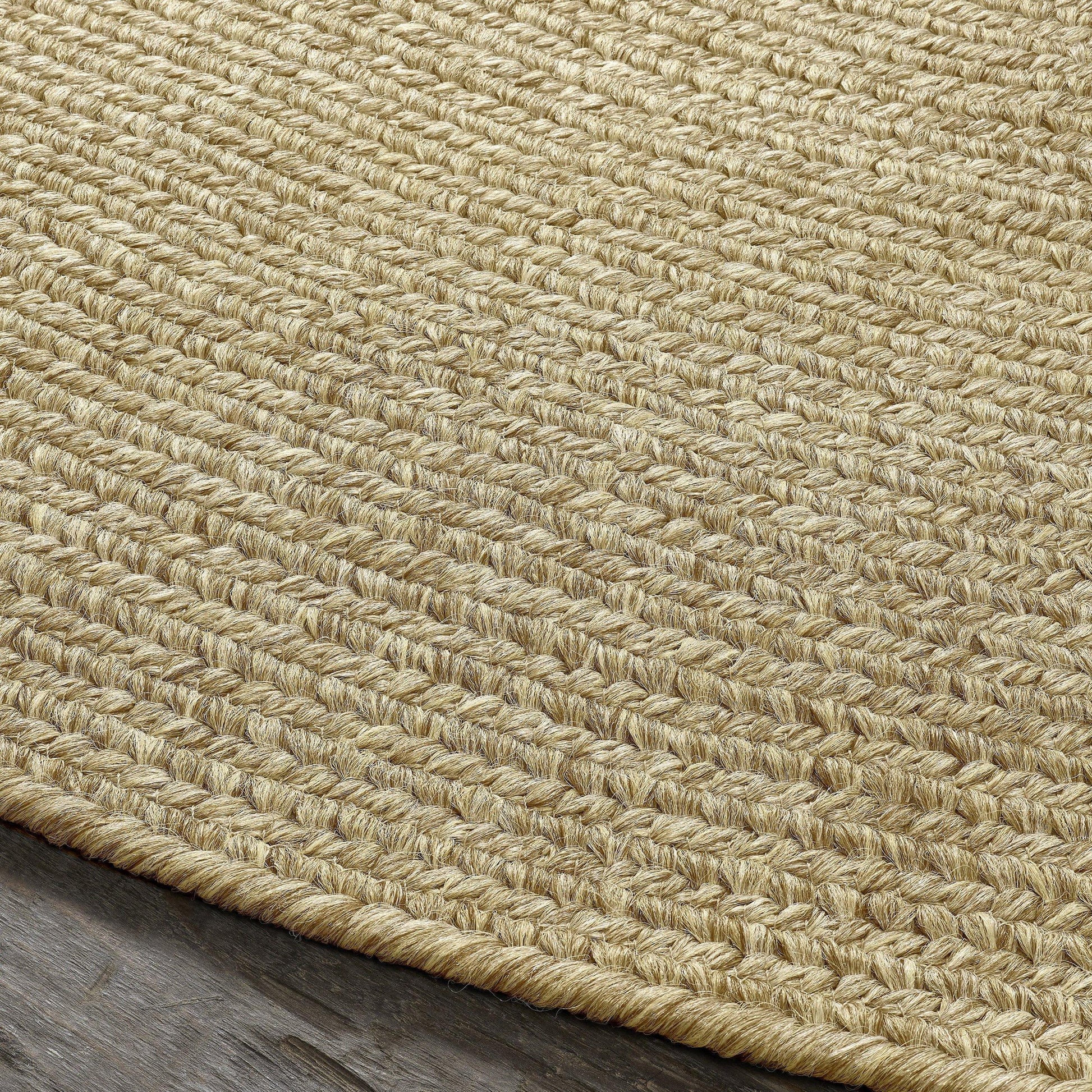 Braided Outdoor Reversible Solid Oval/Round Rug FredCo
