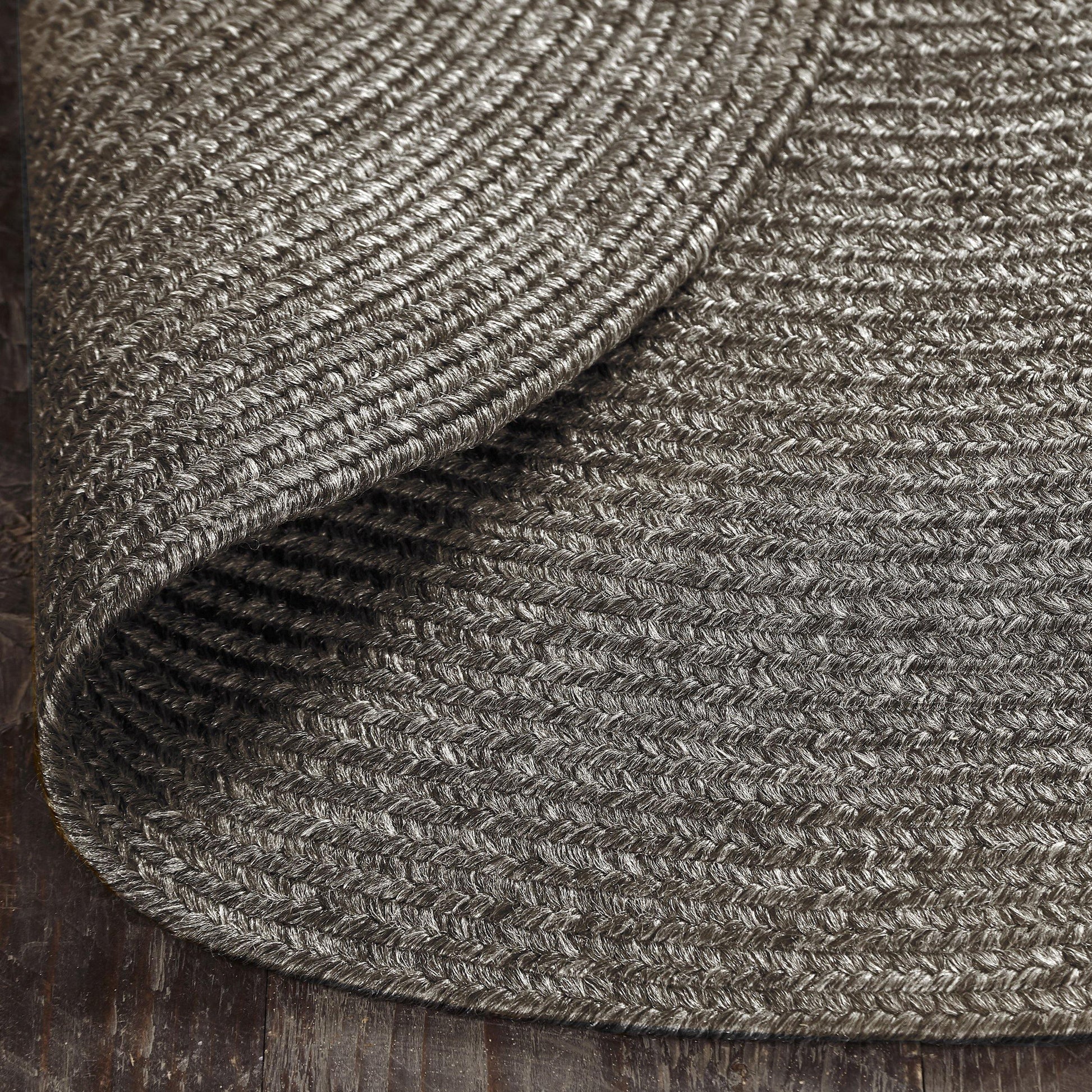 Braided Outdoor Reversible Solid Oval/Round Rug FredCo